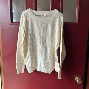 Cyrus Cream Cable Knit Sweater